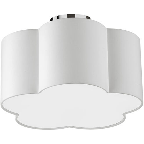 Phlox 3 Light 15 inch Polished Chrome with White Flush Mount Ceiling Light