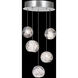 Natural Inspirations 5 Light 12 inch Silver Pendant Ceiling Light in Nebula Studio Glass