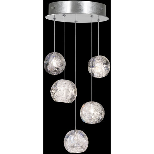 Natural Inspirations 5 Light 12 inch Silver Pendant Ceiling Light in Nebula Studio Glass