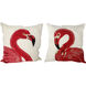 Anita 24 X 6.5 inch Red and White Pillow, Set of 2
