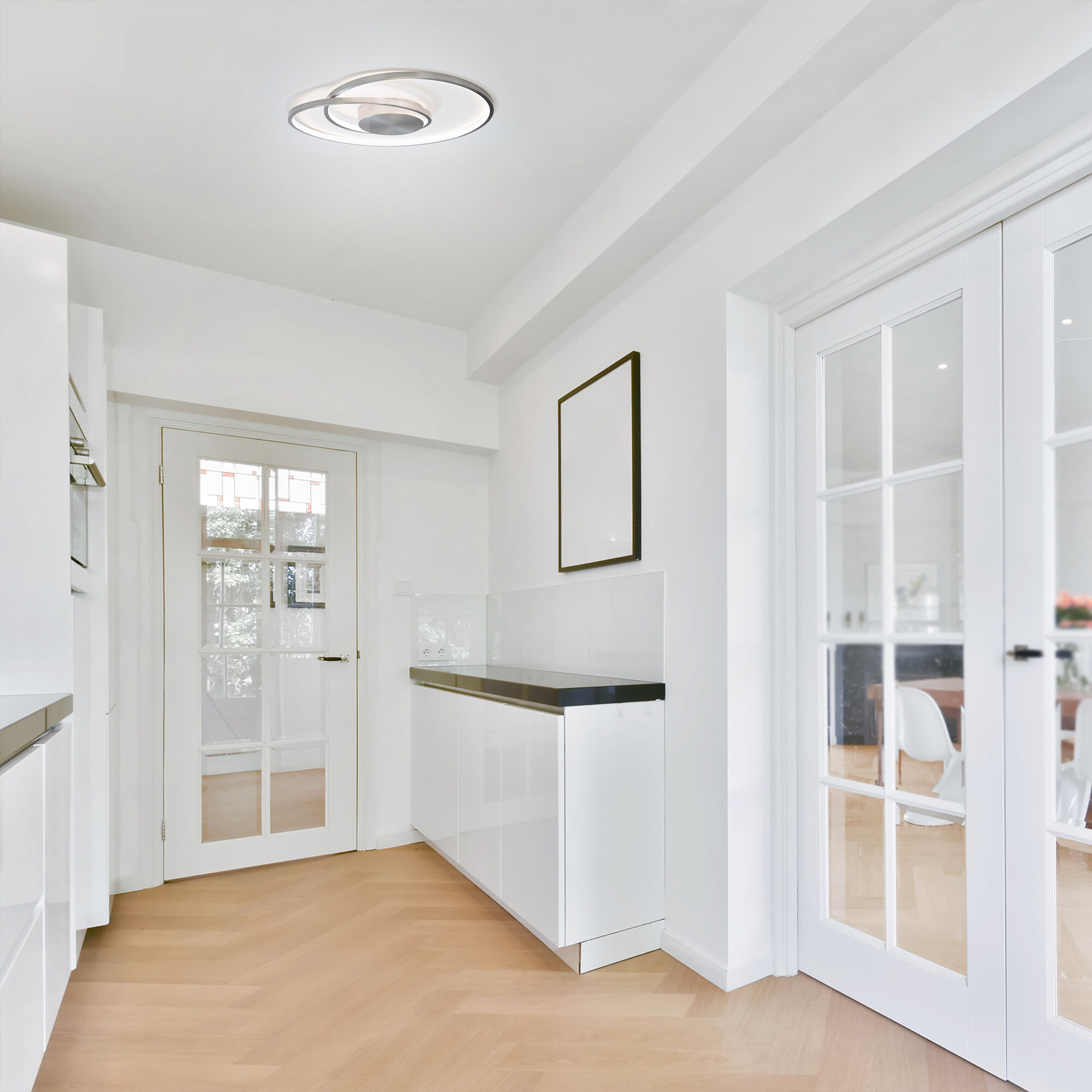 Marques LED 21 inch Brushed Nickel Flush Mount Ceiling Light, dweLED