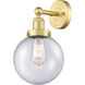 Beacon Sconce Wall Light in Satin Gold, Seedy