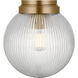 Drew & Jonathan Preston 1 Light 10 inch Satin Brass Flush Mount Ceiling Light in Standard