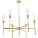 Esme 6 Light 38 inch Modern Gold Chandelier Ceiling Light