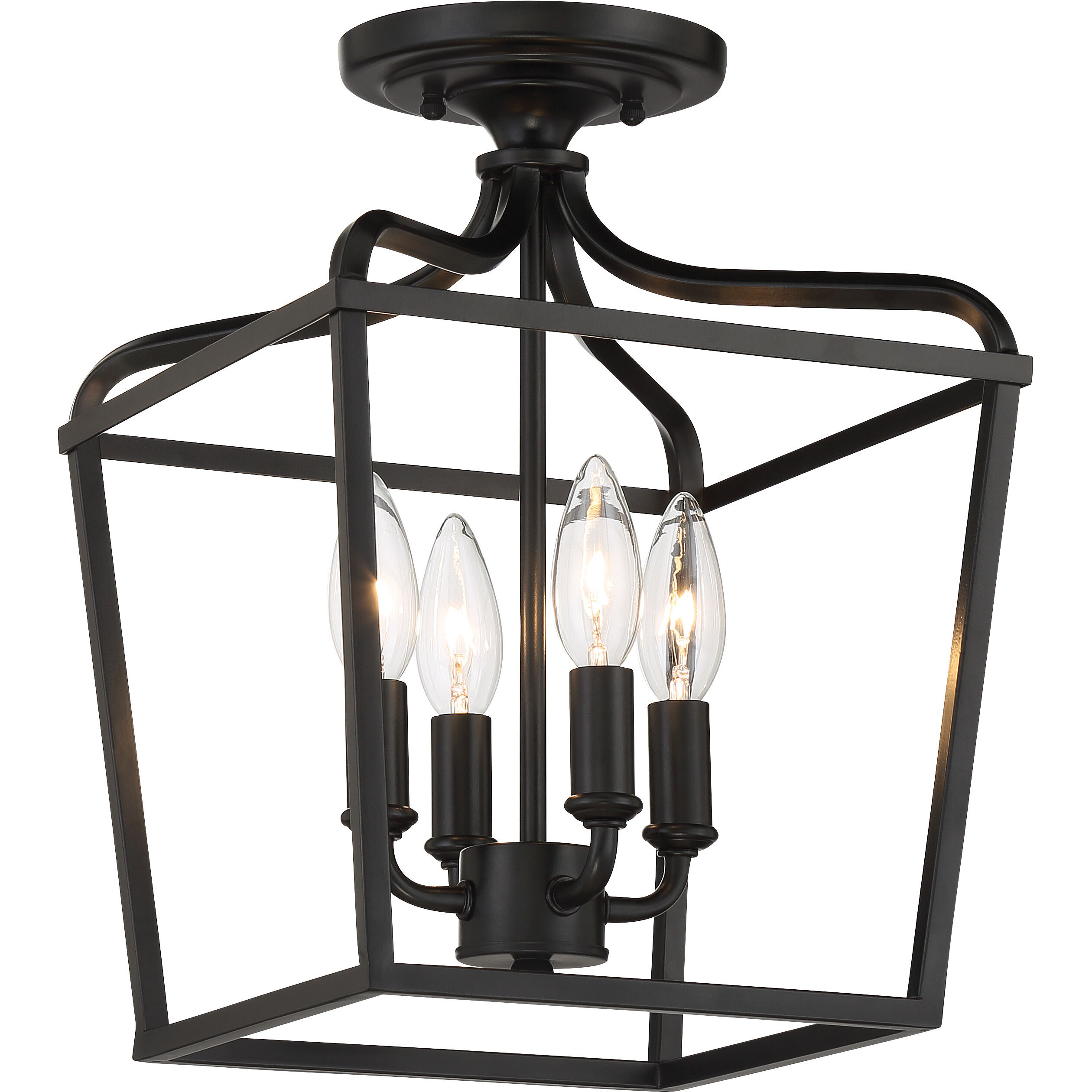 Laurel Estate 4 Light 10 inch Coal Semi Flush Ceiling Light