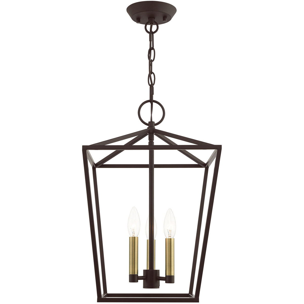 Devone 3 Light 13 inch Bronze Convertible Semi Flush/Lantern Ceiling Light