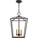 Devone 3 Light 13 inch Bronze Convertible Semi Flush/Lantern Ceiling Light