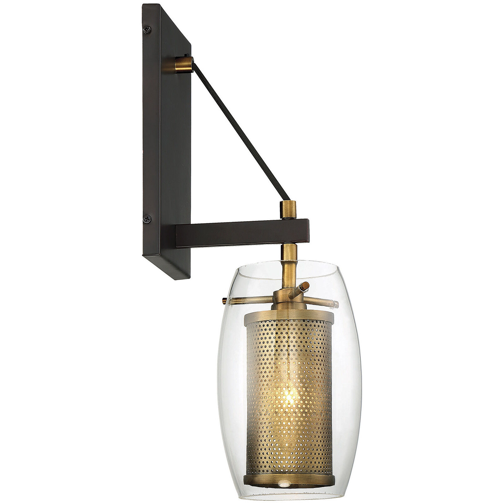 Dunbar 1 Light 4.75 inch Warm Brass with Bronze Accents Wall Sconce Wall Light, Essentials