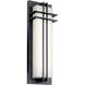 Manhattan LED 22 inch Textured Black Outdoor Wall, Medium