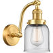 Franklin Restoration Small Bell LED 5 inch Satin Gold Sconce Wall Light in Clear Glass, Franklin Restoration