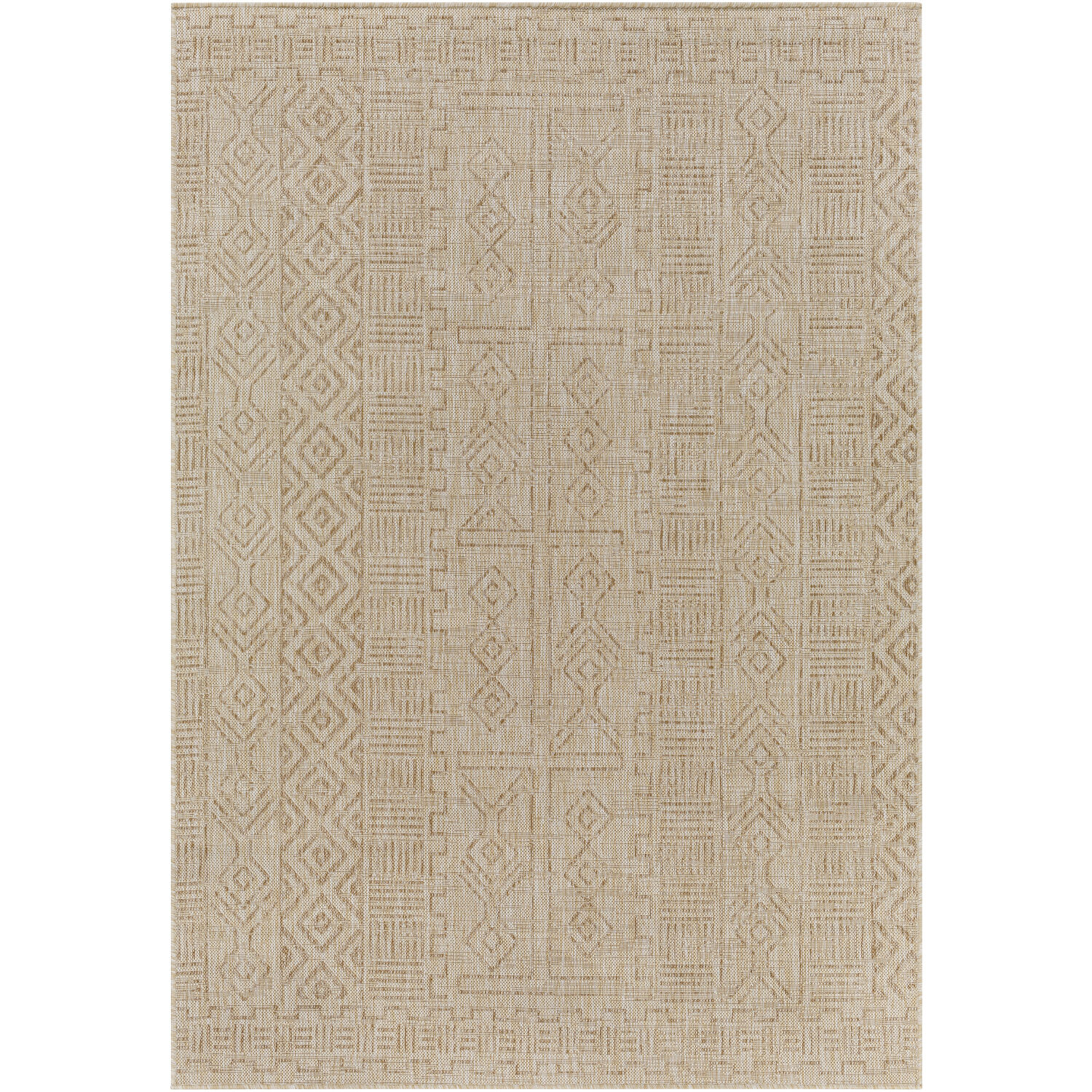 Eagean 91 X 63 inch Khaki Outdoor Rug, Rectangle
