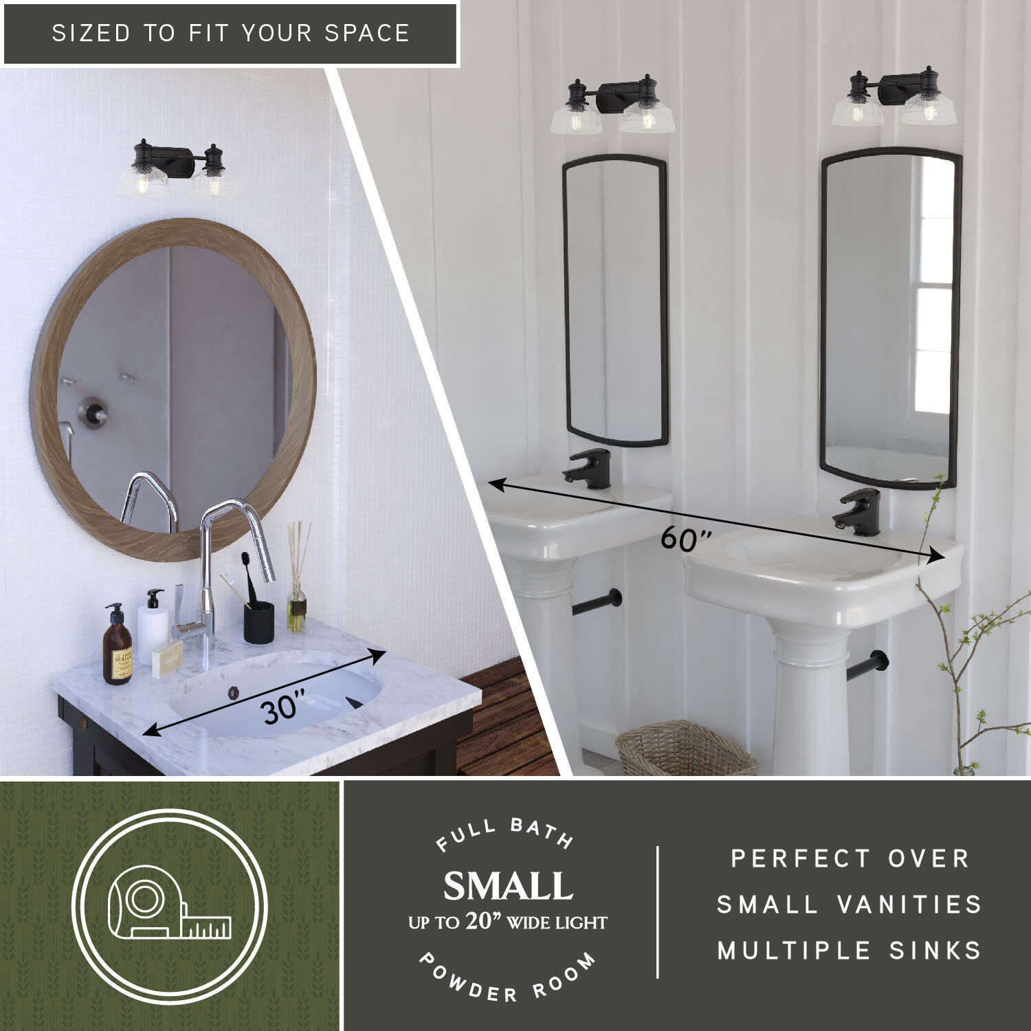 Beloit 2 Light 17 inch Matte Black Bathroom Vanity Wall Light