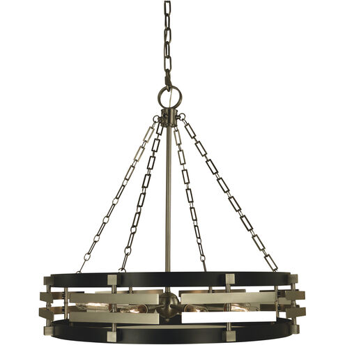 Eden 8 Light 30 inch Brushed Brass with Matte Black Chandelier Ceiling Light