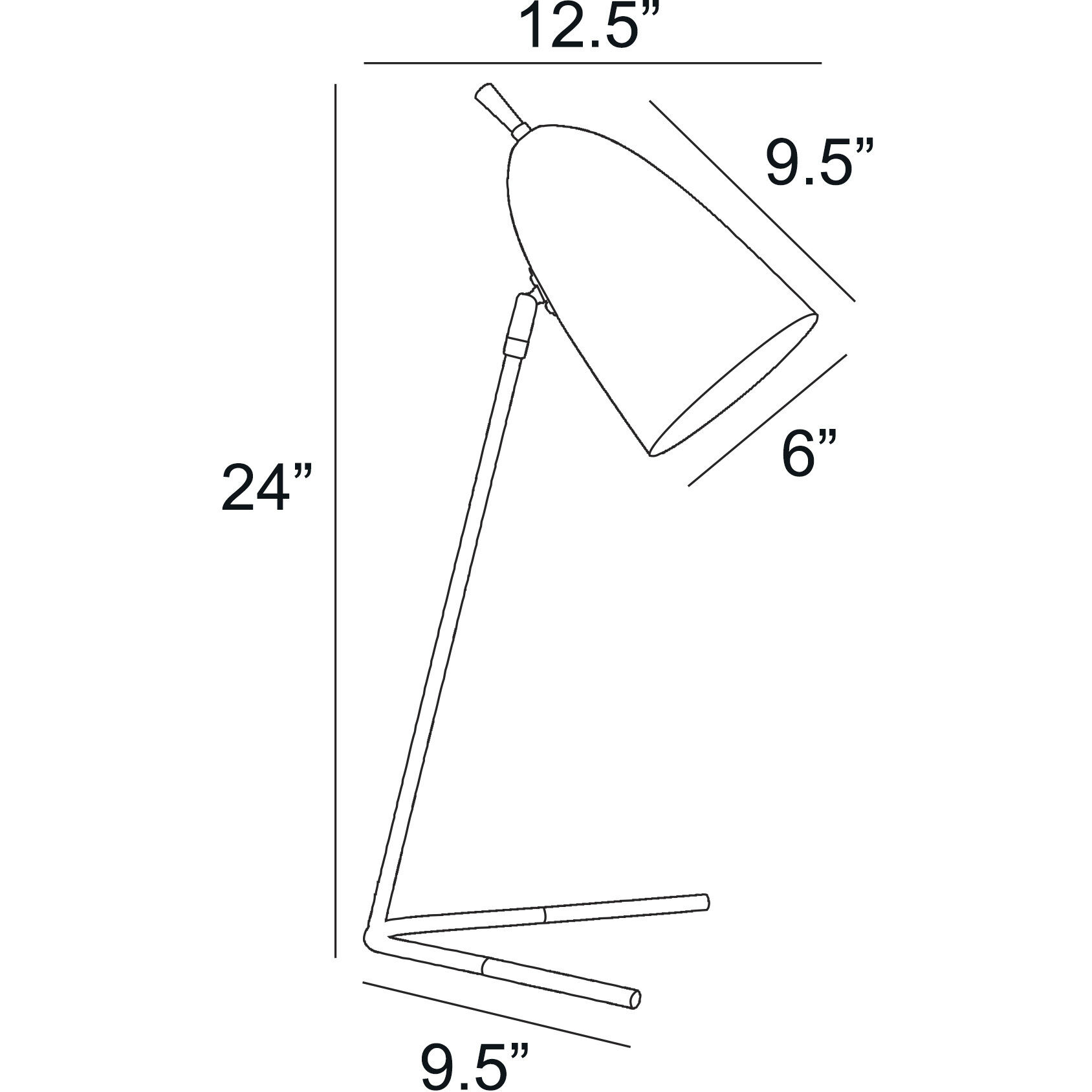 Edel 24 inch 60.00 watt Black Table Lamp Portable Light