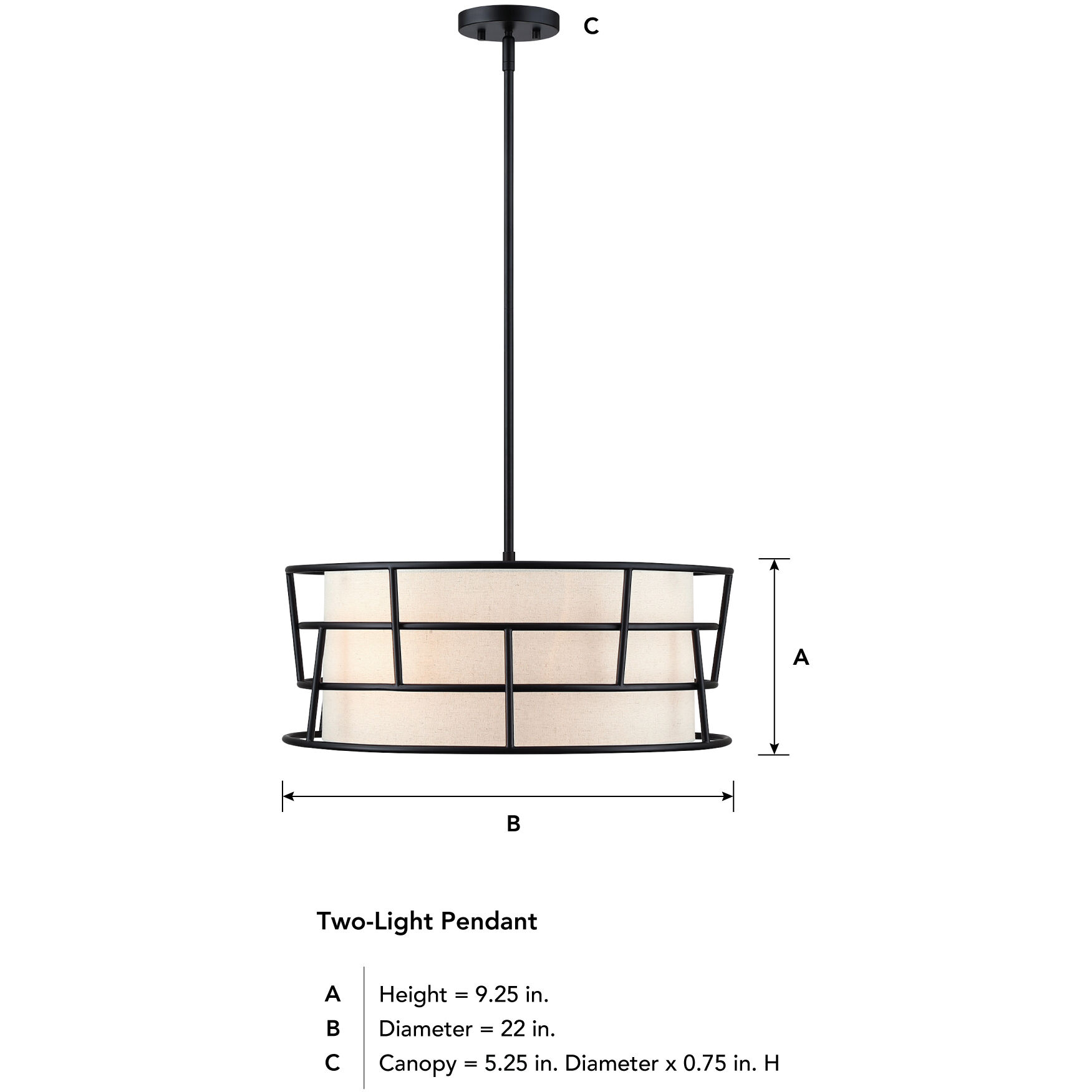 Aria Falls LED 22 inch Matte Black Pendant Ceiling Light