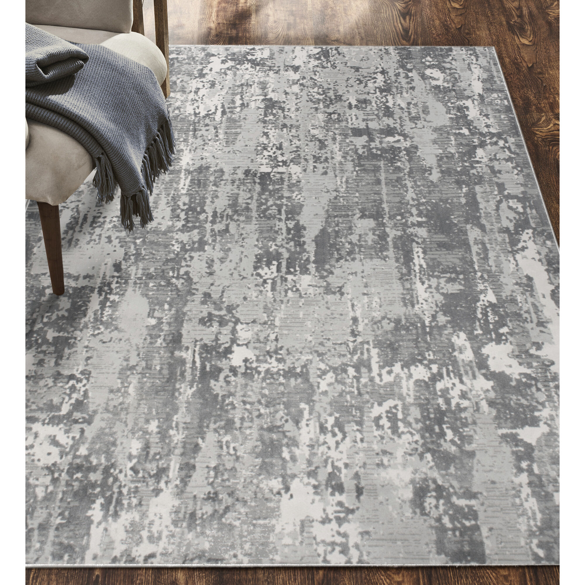 Ariella 86.6 X 86.6 inch Grey and Charcoal Indoor Rug, Small