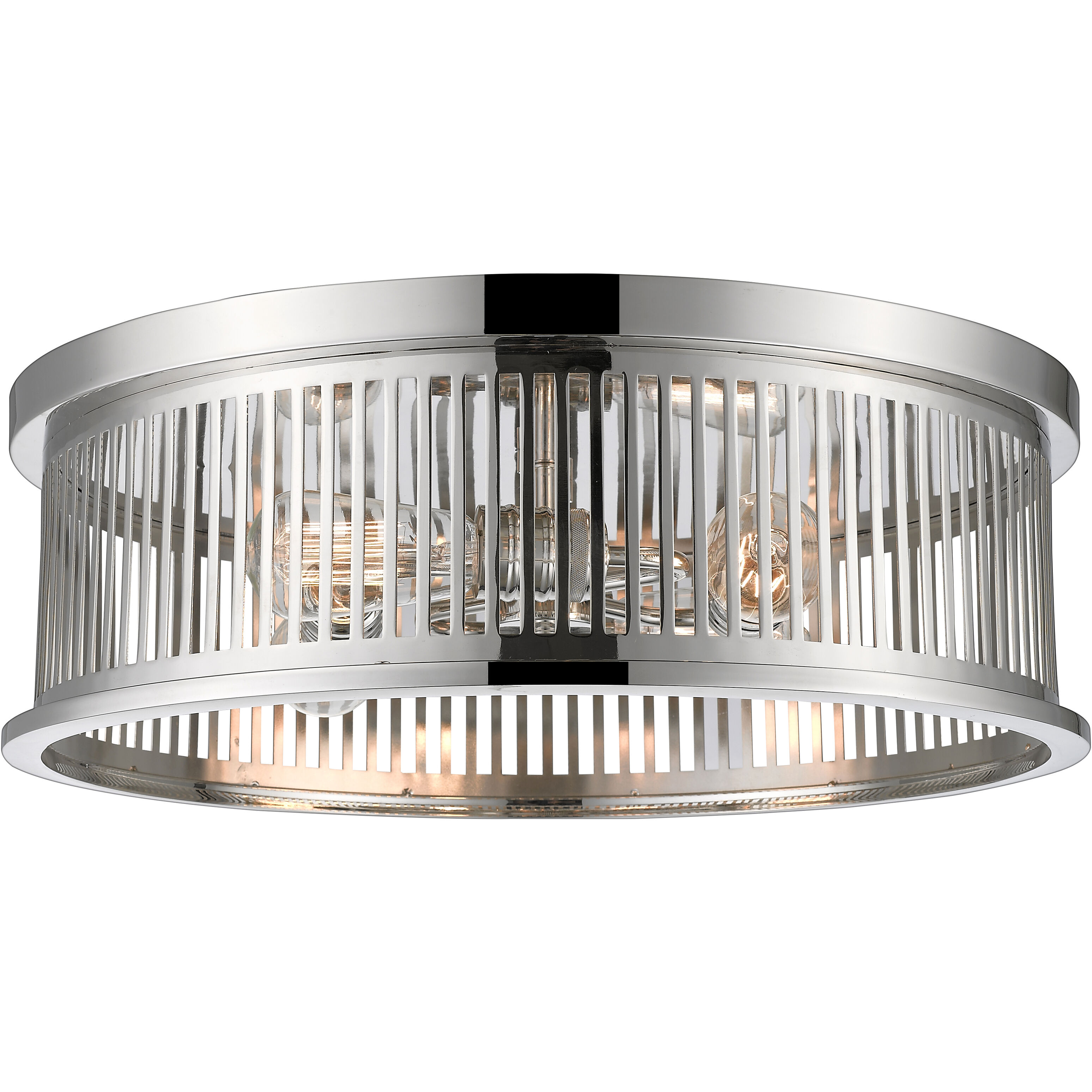 Camellia 4 Light 20 inch Polished Nickel Flush Mount Ceiling Light in Polished Nickel Steel
