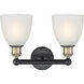 Castile 2 Light 15 inch Black Antique Brass Bath Vanity Light Wall Light in White