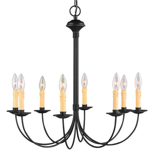 Heritage 8 Light 24 inch Black Chandelier Ceiling Light