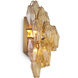 Benini 3 Light 12.2 inch Amber Glass and Antique Brass Wall Lamp Wall Light