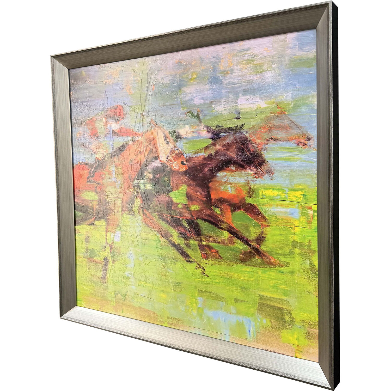 They Are Coming Green and Brown and Red and Yellow Framed Art