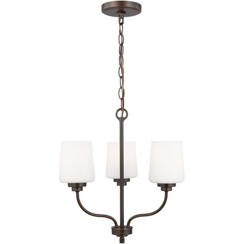 Windom 3 Light 18 inch Bronze Chandelier Ceiling Light in Burnt Sienna