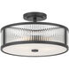 Ardezia 3 Light 15.75 inch Matte Black Semi-Flush Mount Ceiling Light