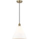 Berkshire 1 Light 12 inch Antique Brass Mini Pendant Ceiling Light