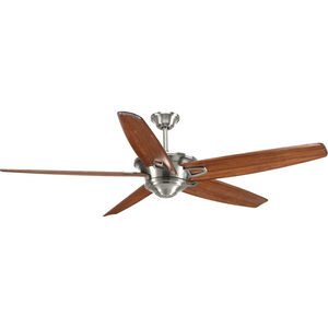 Eldridge 68 inch Brushed Nickel with Medium Cherry Blades Ceiling Fan