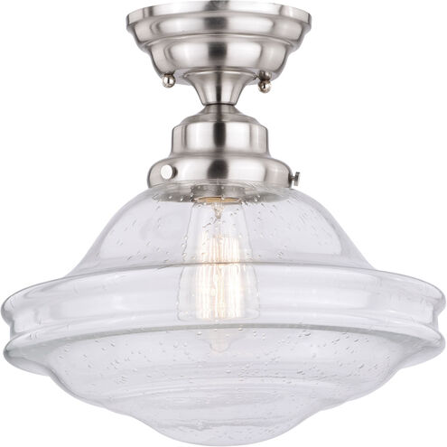 Huntley 1 Light 12 inch Satin Nickel Semi-Flush Mount Ceiling Light