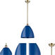 Ballston Plymouth Dome LED 12 inch Antique Brass Pendant Ceiling Light in Matte Blue