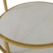 Constance 50 X 50 inch White Leather and Antique Brass Leaf Coffee Table