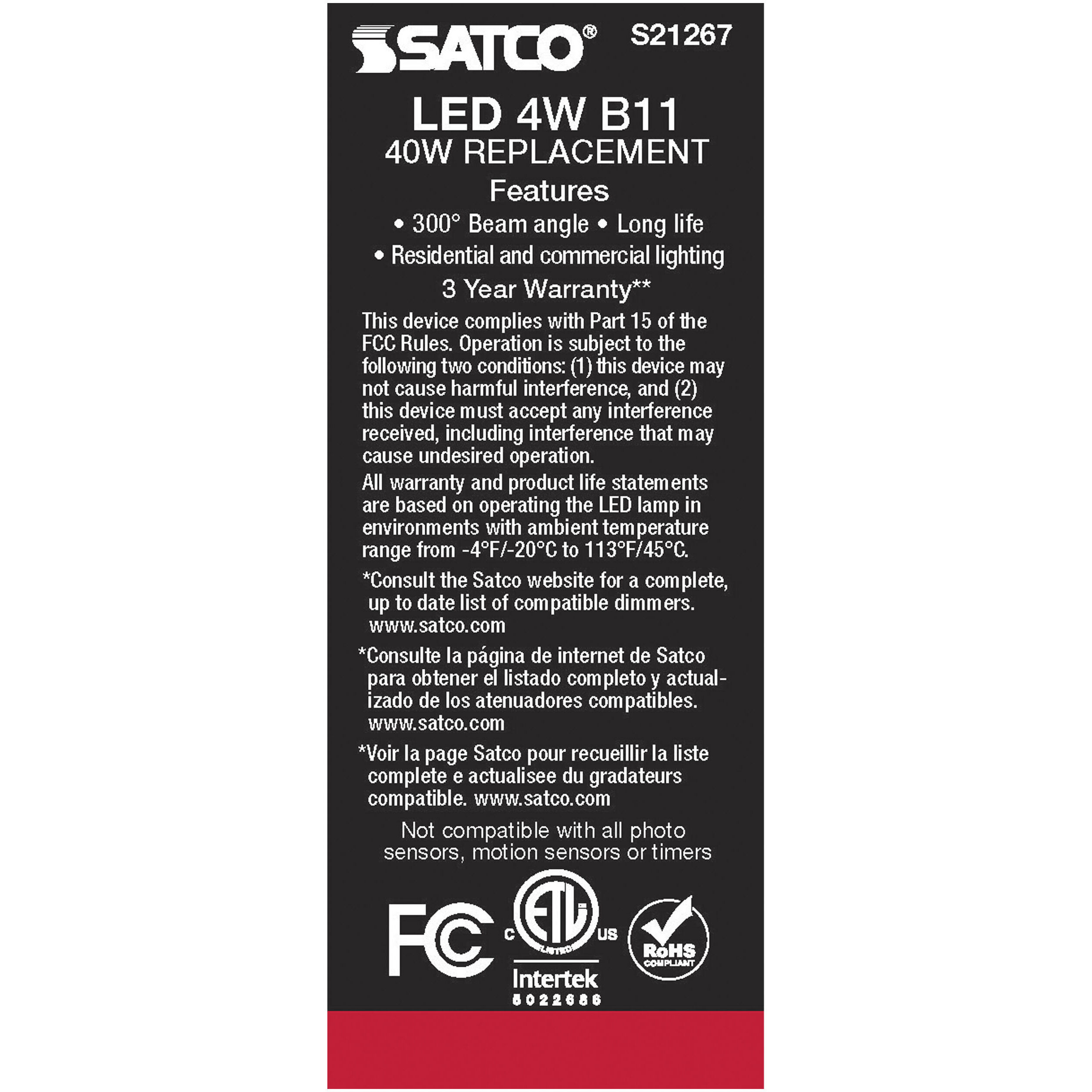 Lumos LED Candelabra Candelabra 4.00 watt 4000K LED Filament