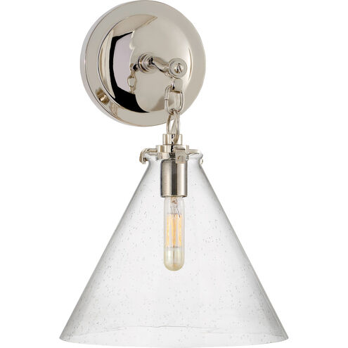 Thomas O'Brien Katie 1 Light 9 inch Polished Nickel Decorative Wall Light in Seeded Glass