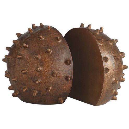 Fenwick 8.5 inch Dark Antique Brass Bookends, Set of 2