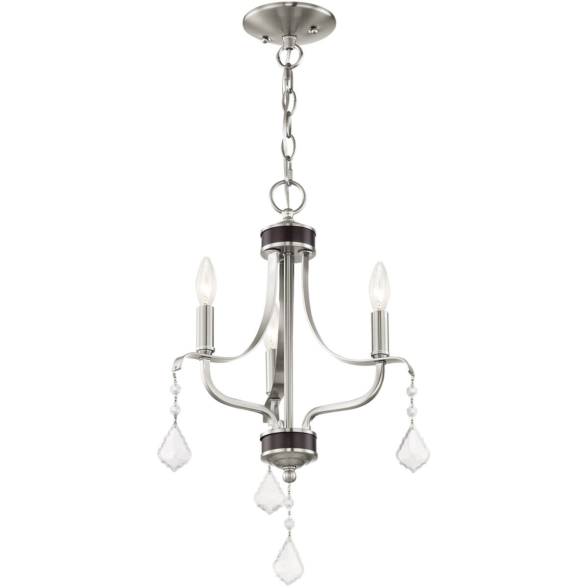 Laurel 3 Light 13 inch Brushed Nickel Mini Chandelier Ceiling Light