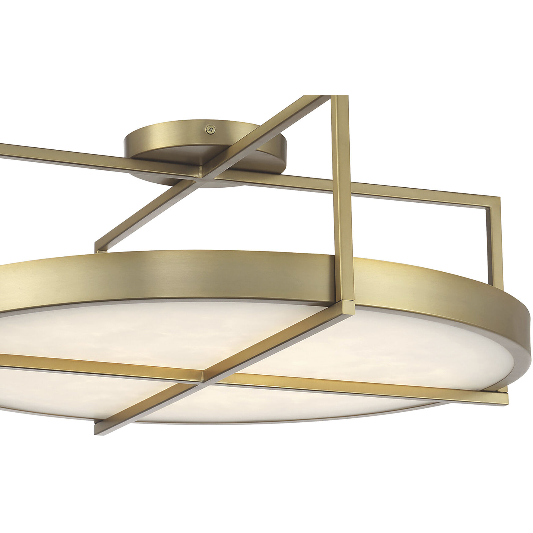 Boada LED 24 inch Soft Brass Semi Flush Mount Ceiling Light
