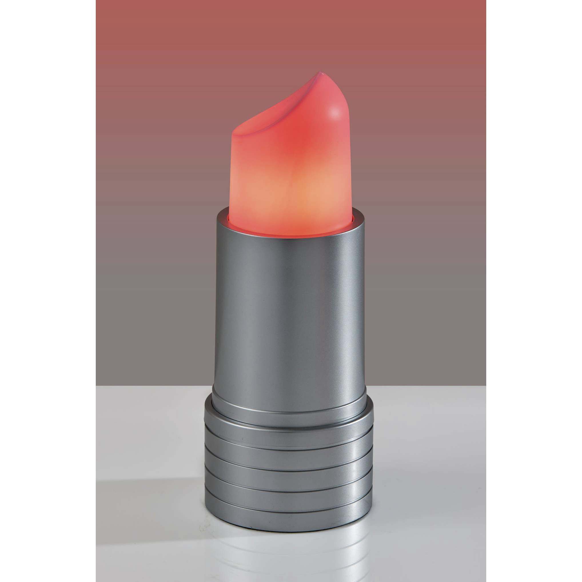 Lipstick 8 inch 3.50 watt Silver Table Lamp Portable Light, Simplee Adesso