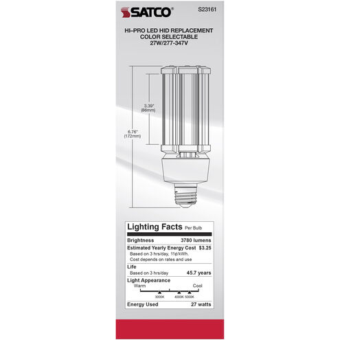 Lumos LED Medium 27 watt 277-347 3000K/4000K/5000K HID Replacements, HID Replacements