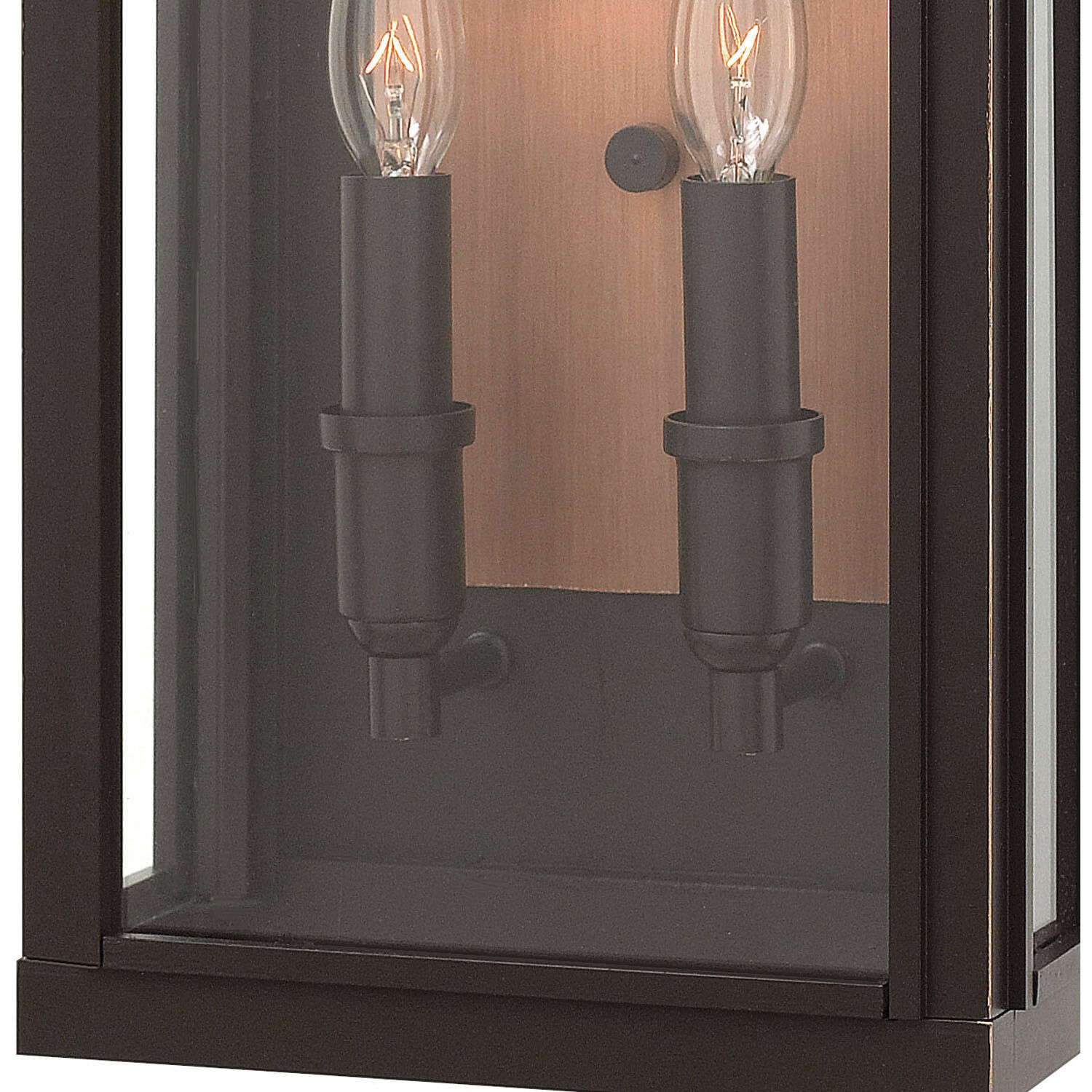 Sutcliffe LED 17 inch Oil Rubbed Bronze with Antique Copper Outdoor Wall Mount Lantern, Medium