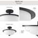 Replay 2 Light 14.75 inch Black Semi-Flush Mount Ceiling Light