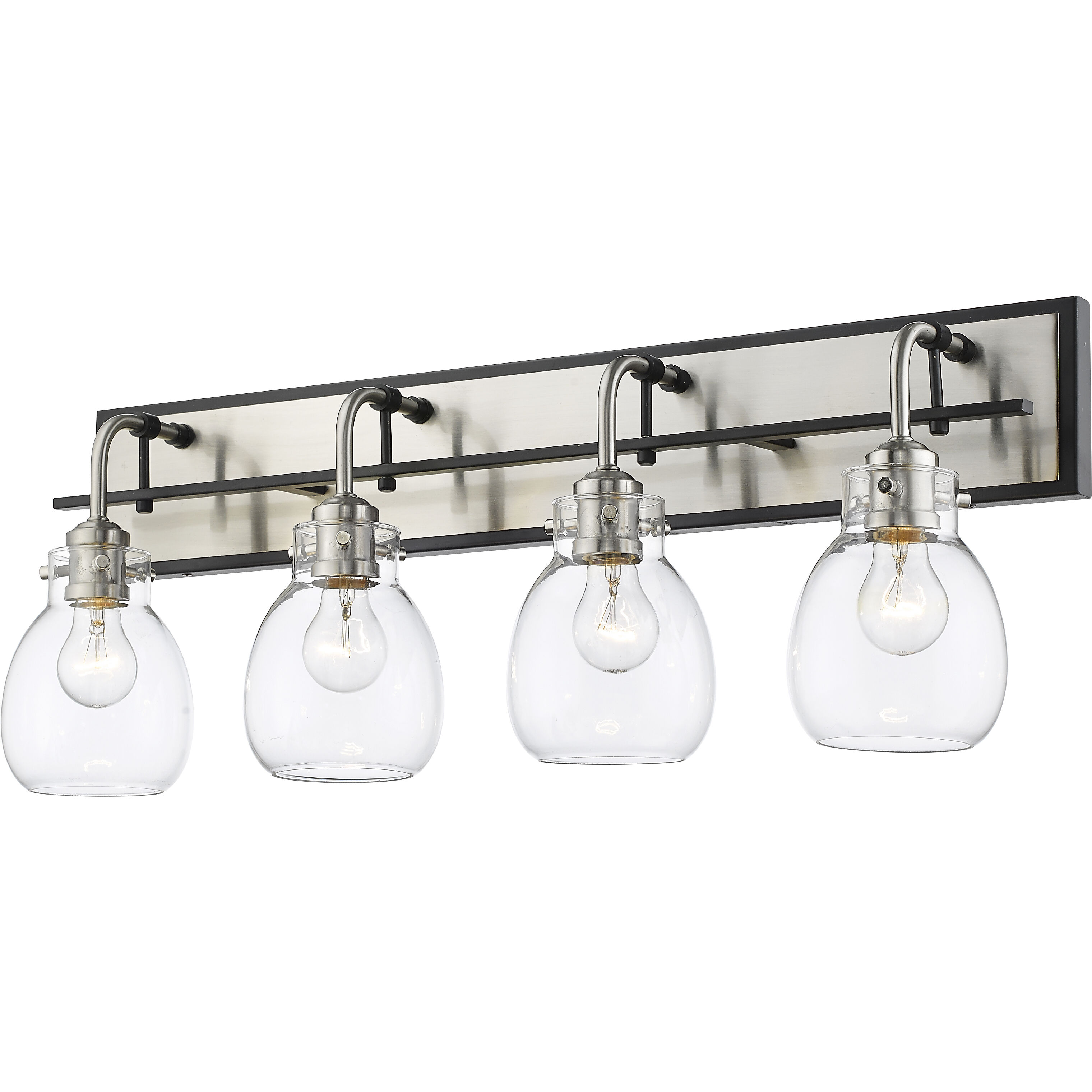 Kraken 4 Light 30 inch Matte Black and Brushed Nickel Vanity Wall Light