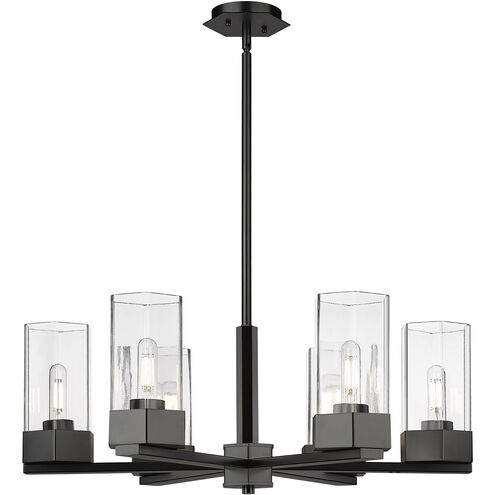 Claverack 6 Light 28.38 inch Matte Black Chandelier Ceiling Light in Clear Glass