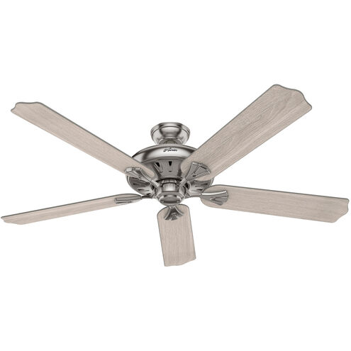 Royal Oak 60 inch Brushed Nickel with Light Gray Oak Blades Ceiling Fan