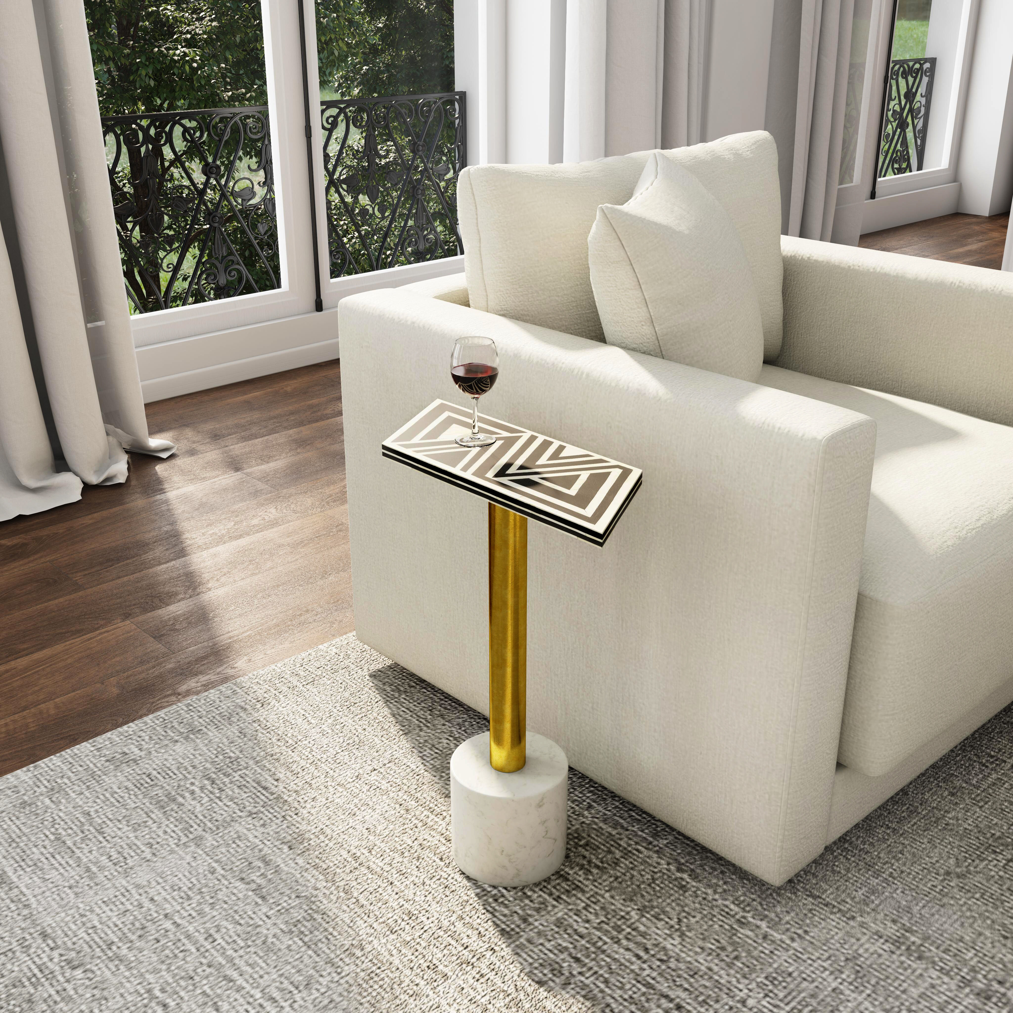 Bone Inlay Draper Bone Inlay 22 X 15 inch Black Bone Inlay Accent Table