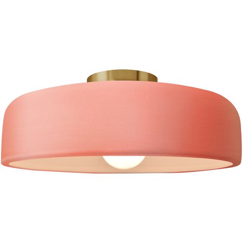 Radiance LED 16 inch Gloss Blush and Brushed Brass Semi Flush Ceiling Light