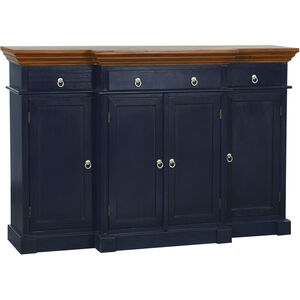Cameron Dark Blue and Natural Wood Cabinet