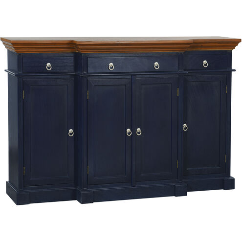Cameron Dark Blue and Natural Wood Cabinet