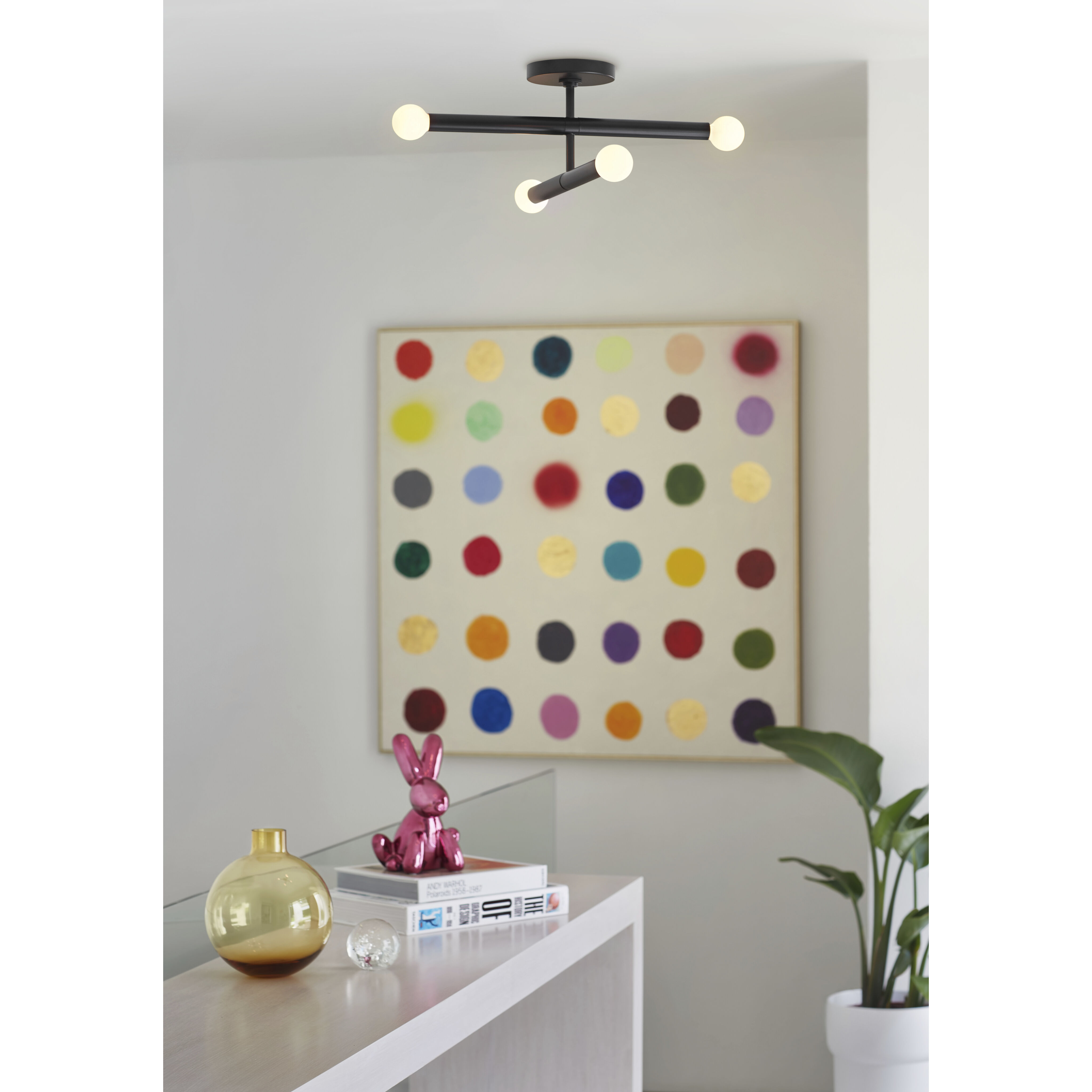 Millie LED 15.75 inch Black Pendant Ceiling Light, Semi-Flush Mount