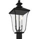 Farley 3 Light 22.75 inch Matte Black Outdoor Post Lantern